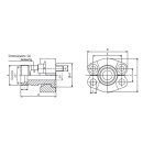 SAE-90° Flansch-Adapter 24° gelötet, SFCE 3005-90/L 42, 42L, 1 1/2 Zoll