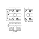 SAE T-Block - Gegenflanschausführung, T-BL-605-605, 1 1/2 Zoll