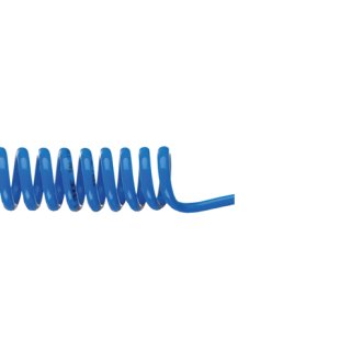 Spiral-Pneumatikschlauch, AD 10 mm, ID 8 mm, PA, blau, AL 2,5 m, 15 bar