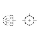 Sechskant-Hutmuttern, hohe Form, DIN 1587, M 20 A2K