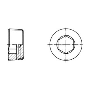 Verschlussschraube mit Innensechkant, DIN 906, M30 x 1,5, kegelig, Stahl blank