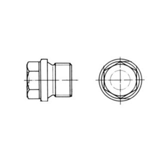 Verschlussschraube, DIN 910, G 3/8 Zoll, zylindrisch, Stahl blank