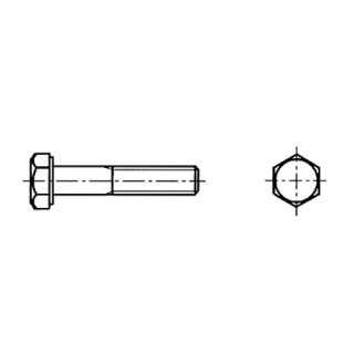 Sechskantschraube mit Schaft, DIN 931, M8 x 45 mm, Stahl verzinkt