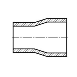 Reduzierung, DIN 2616, 88,9 mm, 60,3 mm, Stahl schwarz